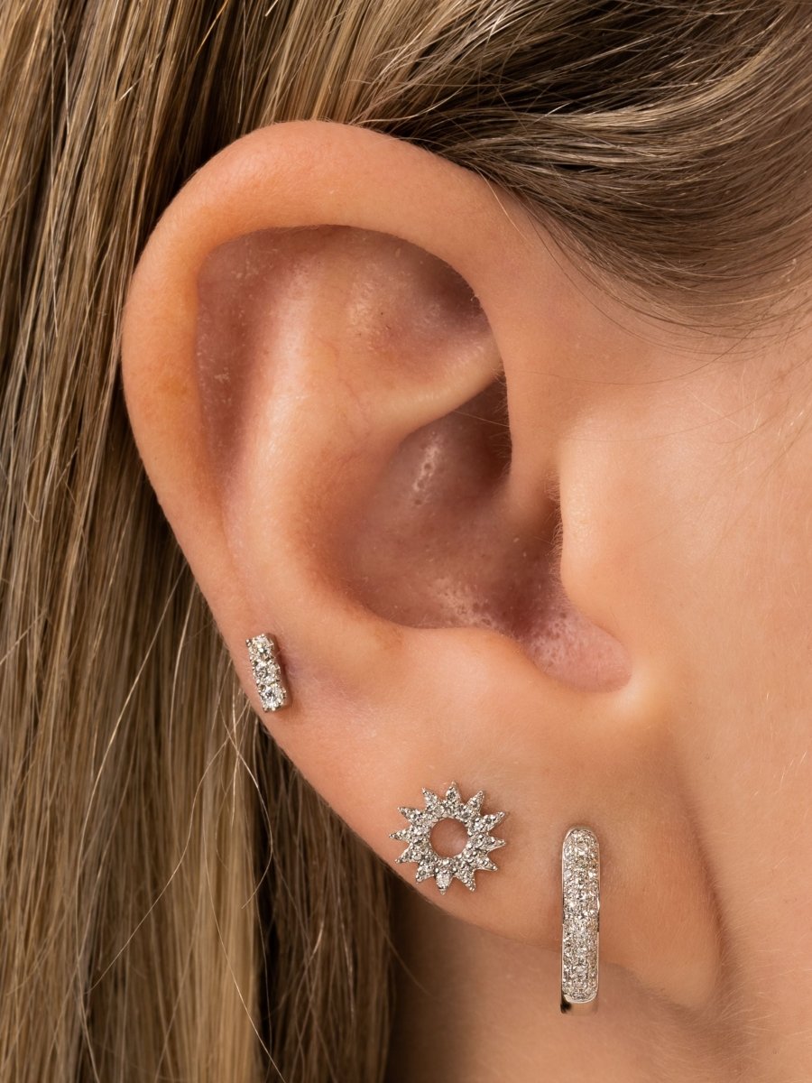 Ellie Diamond Huggie Earring 14K - LeMel