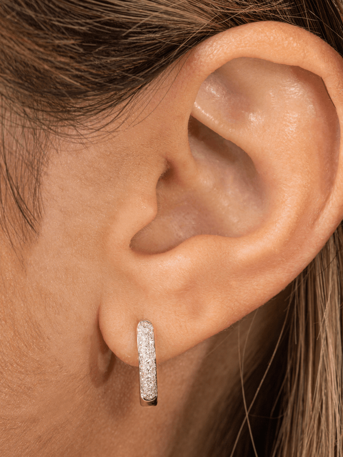 Ellie Diamond Huggie Earring 14K - LeMel