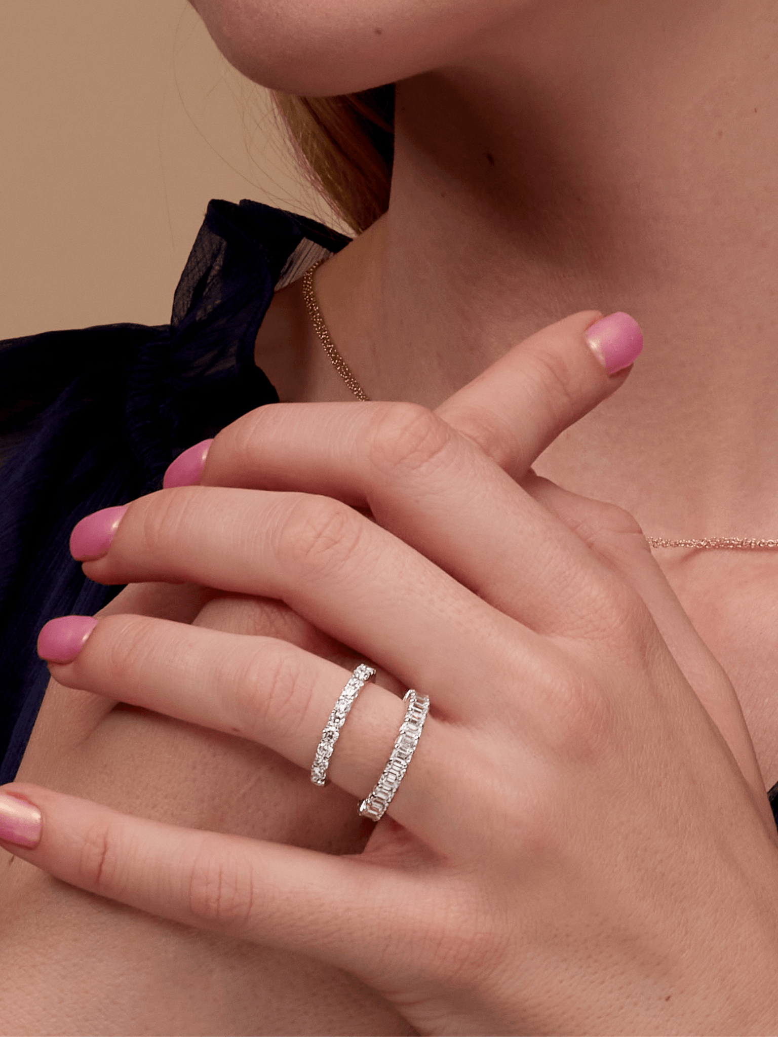 Emerald Cut Eternity Band 14K - LeMel