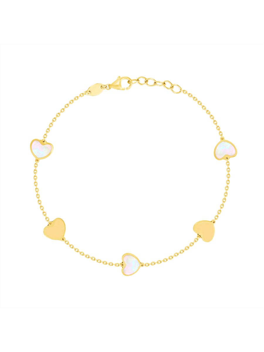 Endless Heart Pearl and Gold Bracelet 14K - LeMel