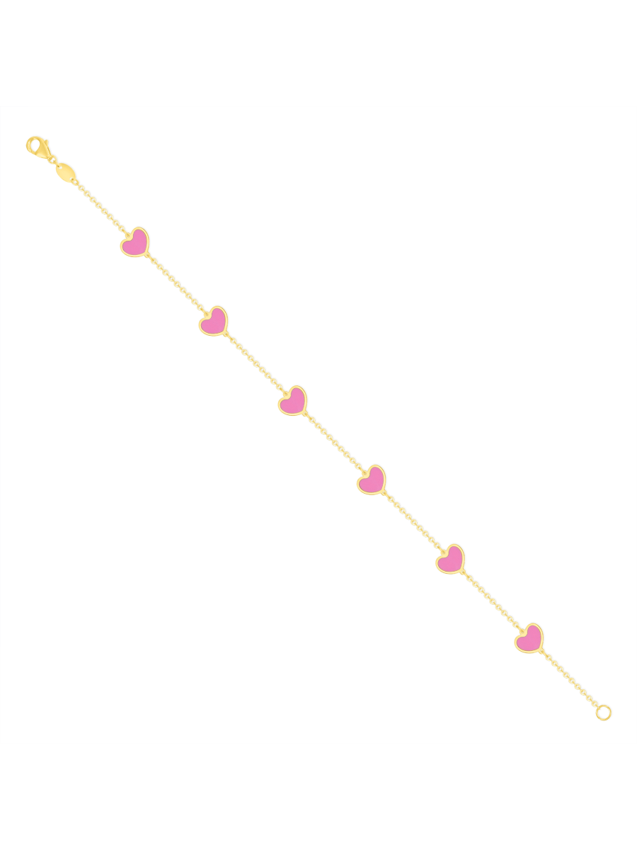 Endless Heart Pink Bracelet 14K - LeMel