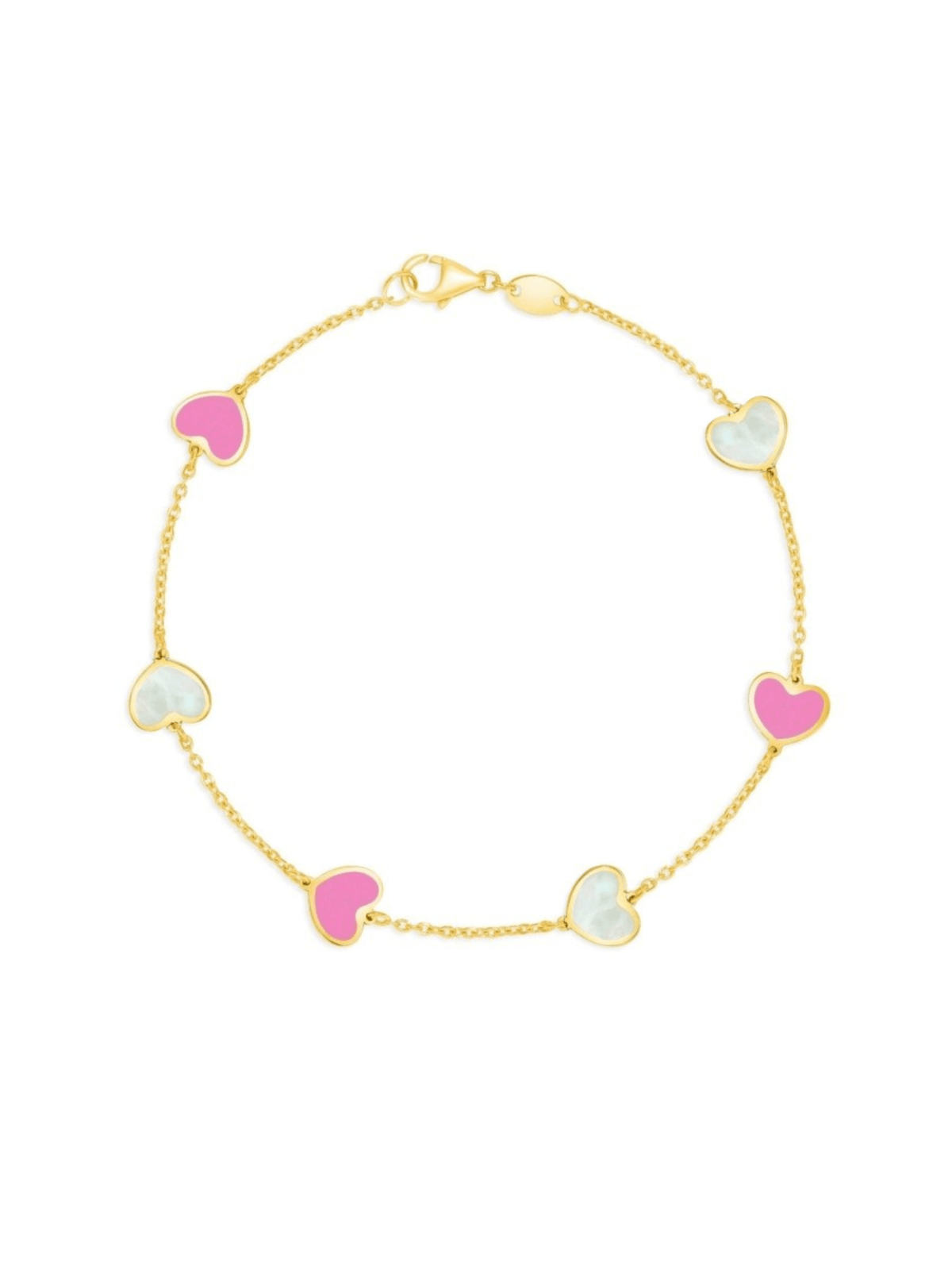 Endless Heart Pink Ombre Bracelet 14K - LeMel