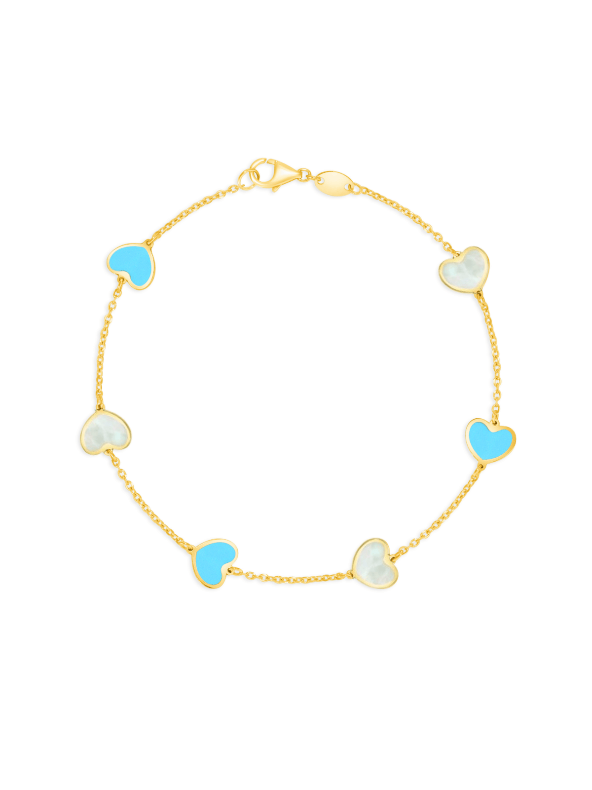 Endless Heart Turquoise and Pearl Bracelet 14K - LeMel