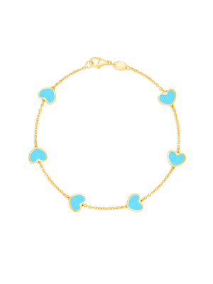 Endless Heart Turquoise Bracelet 14K