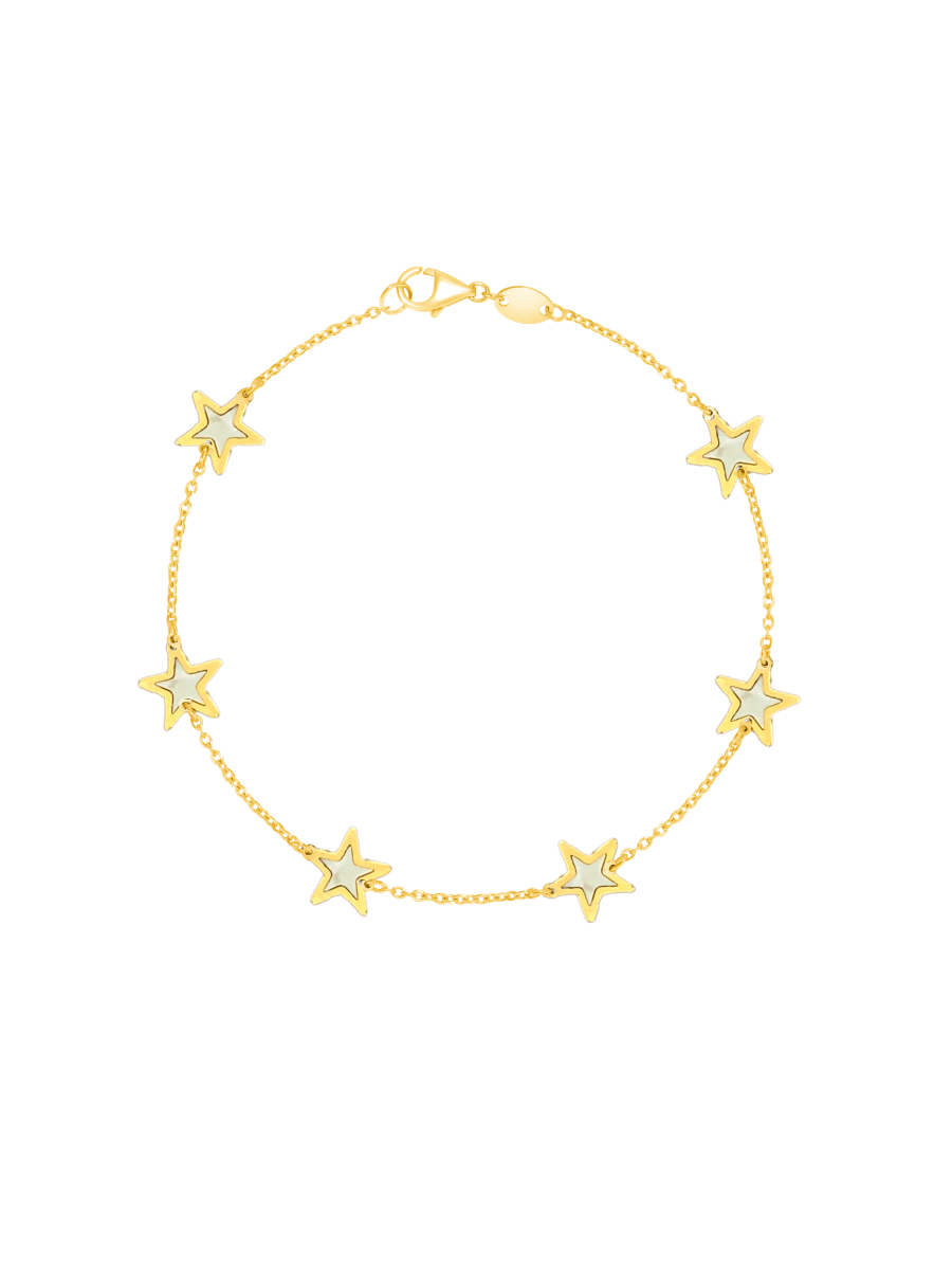 Endless Star Pearl Bracelet 14K
