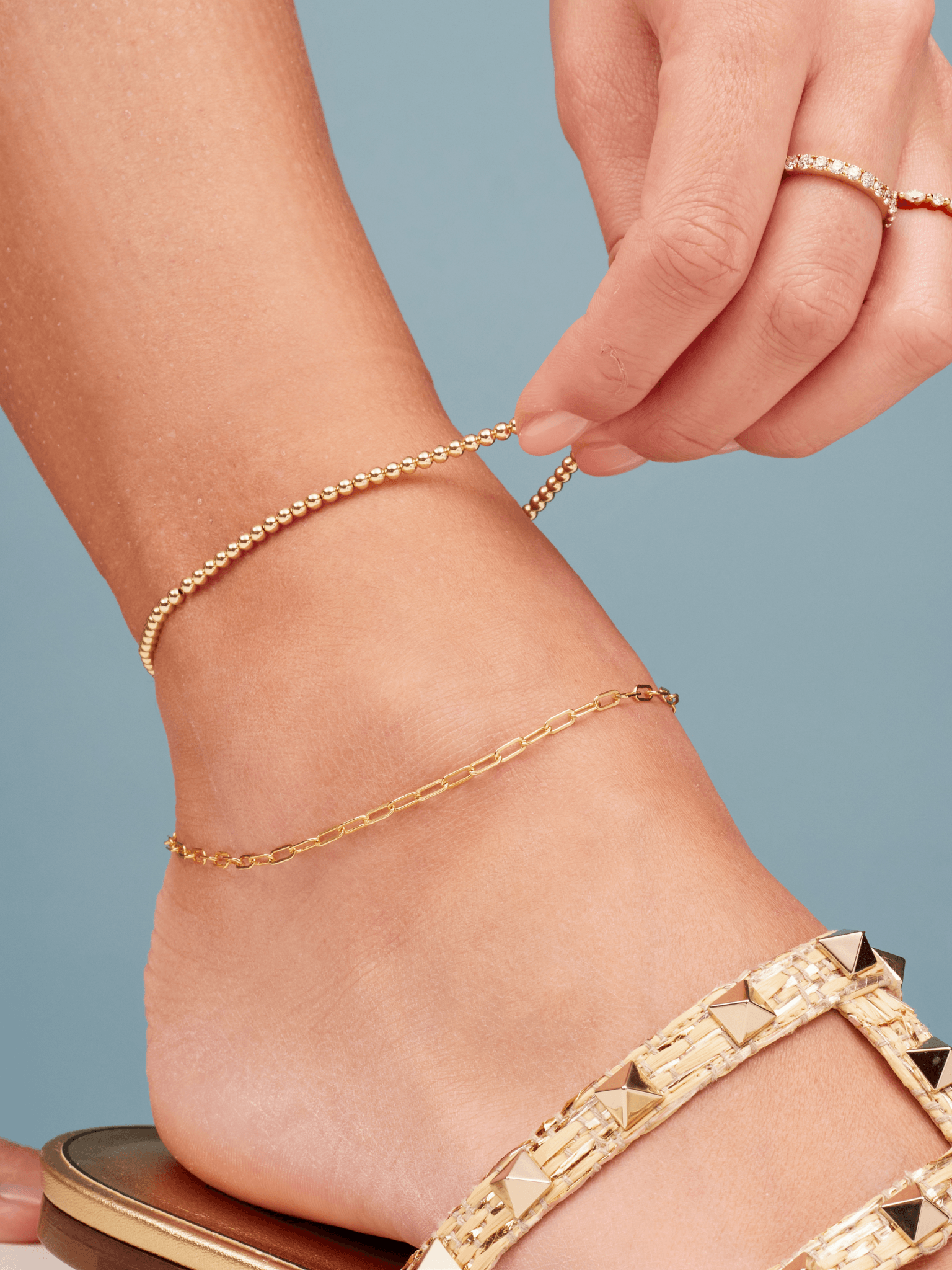 Gold Anklet for Women, Delicate Ankle Bracelet with North Star Charm, –  annikabella