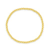 Gold bead stretch bracelet on white background