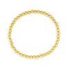 Gold bead stretch bracelet 4mm on white background