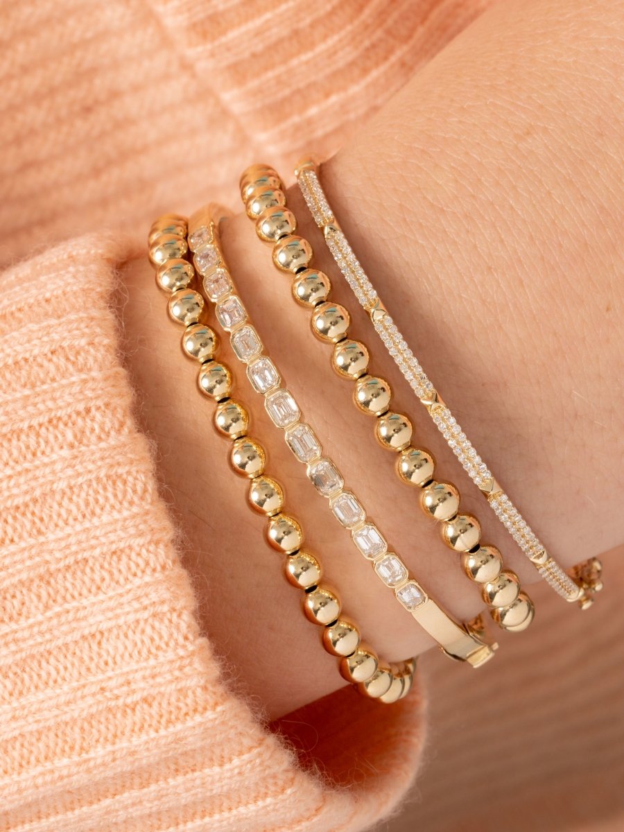 Gold Filled Bead Stretch Bracelet | 3MM | Brickwood Boutique