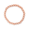 6mm rose gold beaded everyday bracelet on white background