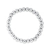 6mm silver beaded everyday bracelet on white background