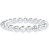 Silver 8mm bead stretch bracelet on white background