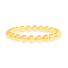 Gold 8mm bead stretch bracelet on white background