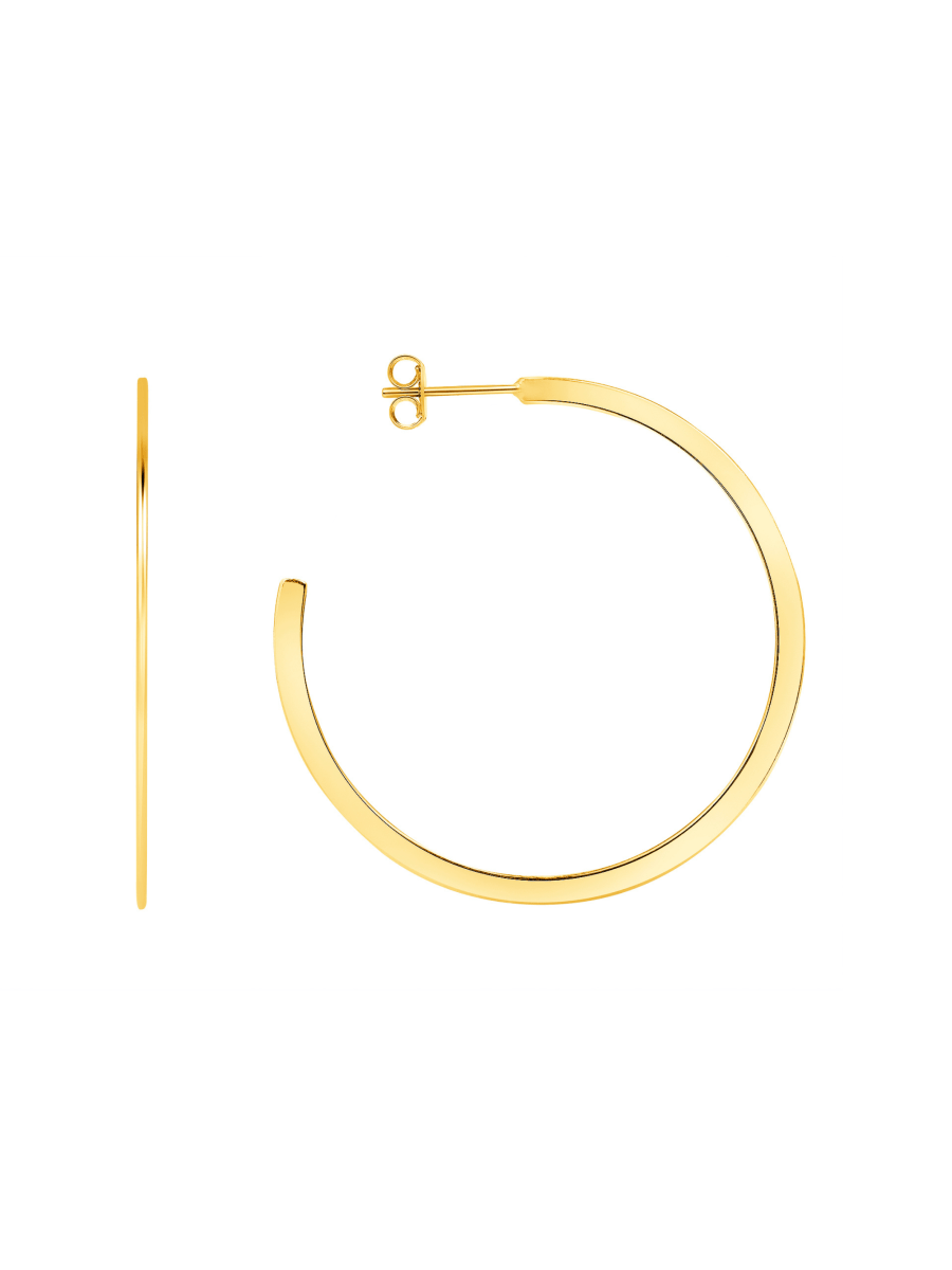 Flat Gold Hoops - LeMel