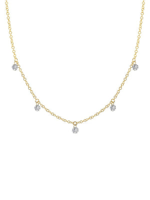 Floating Diamond Necklace 14K