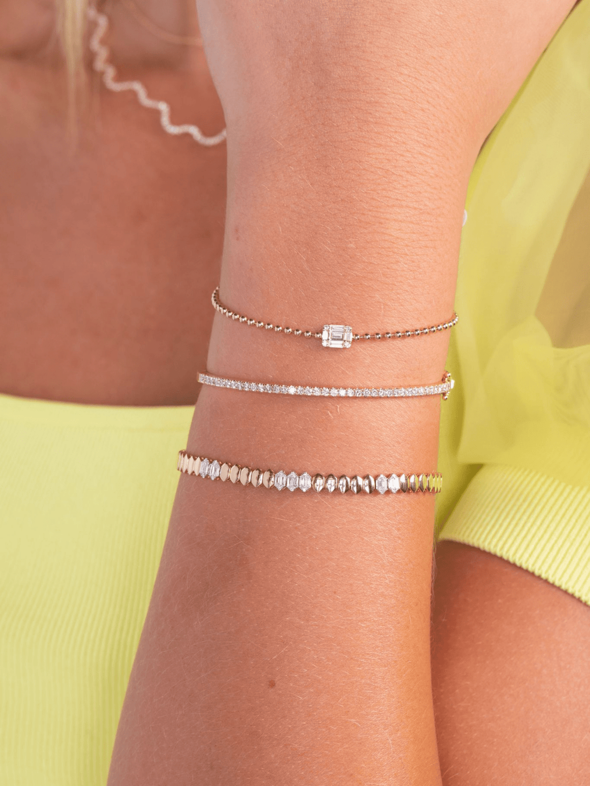 Geometric Diamond Bracelet 14K - LeMel
