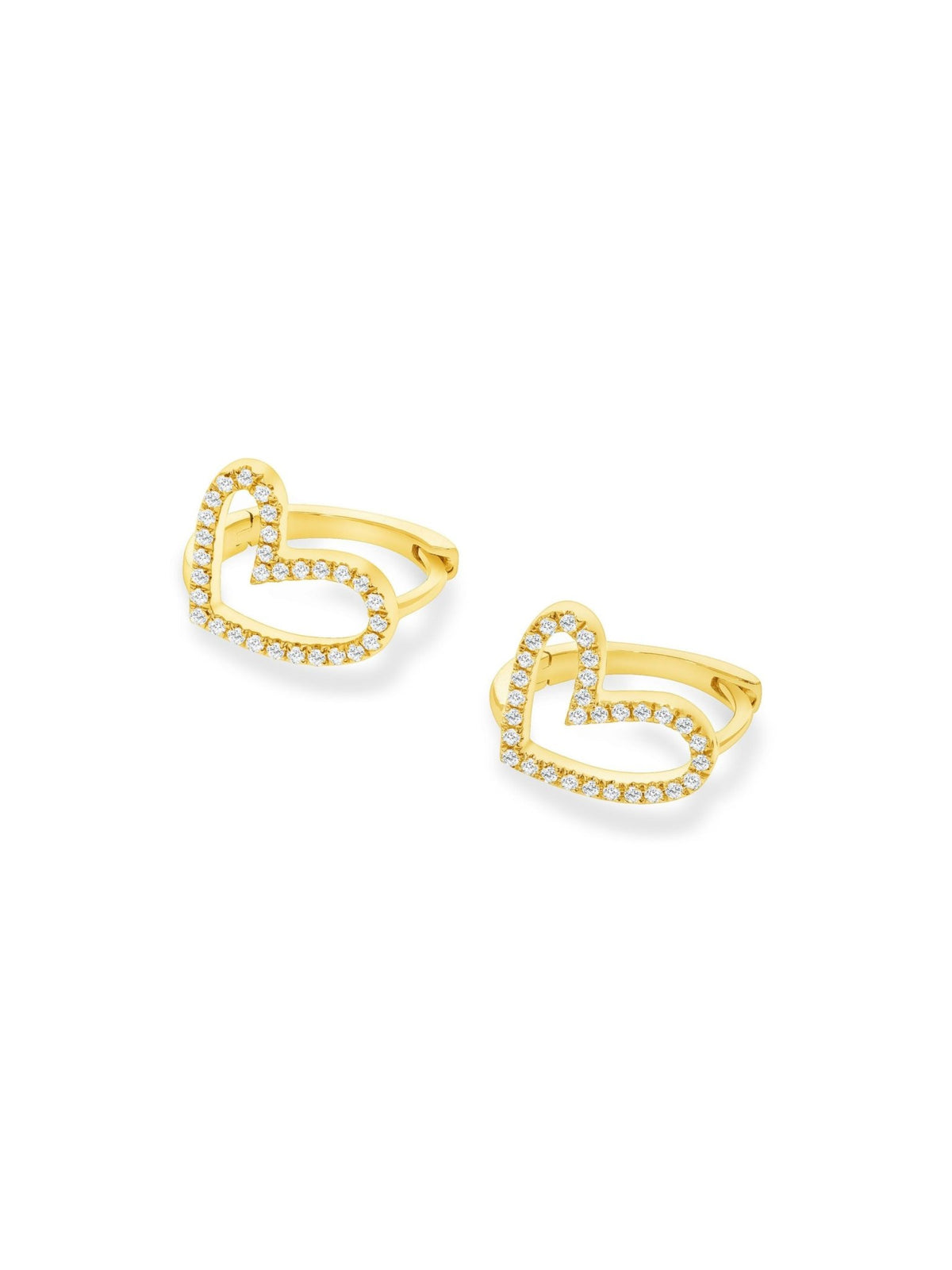 Hailey Heart Huggie Earrings 14K - LeMel