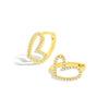 Hailey Heart Huggie Earrings 14K - LeMel