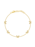 Hallie Diamond Butterfly Bracelet 14K - LeMel