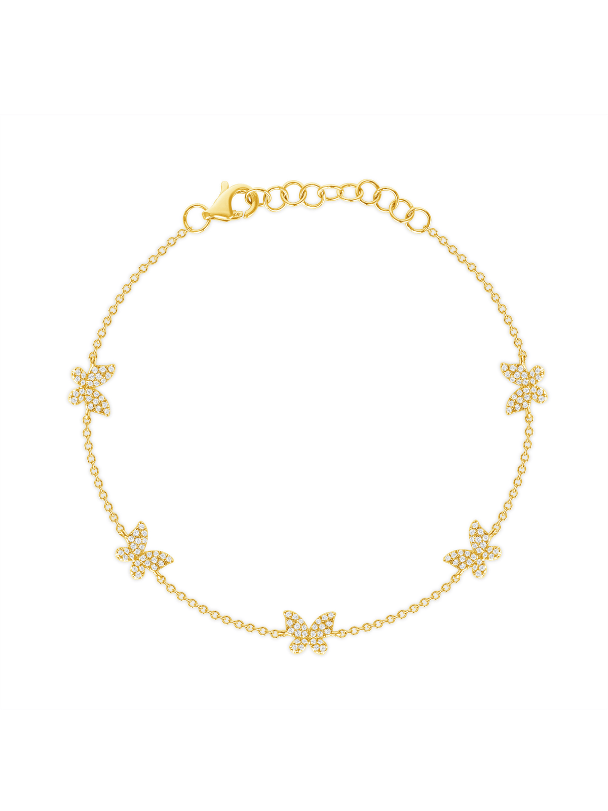 Hallie Diamond Butterfly Bracelet 14K - LeMel