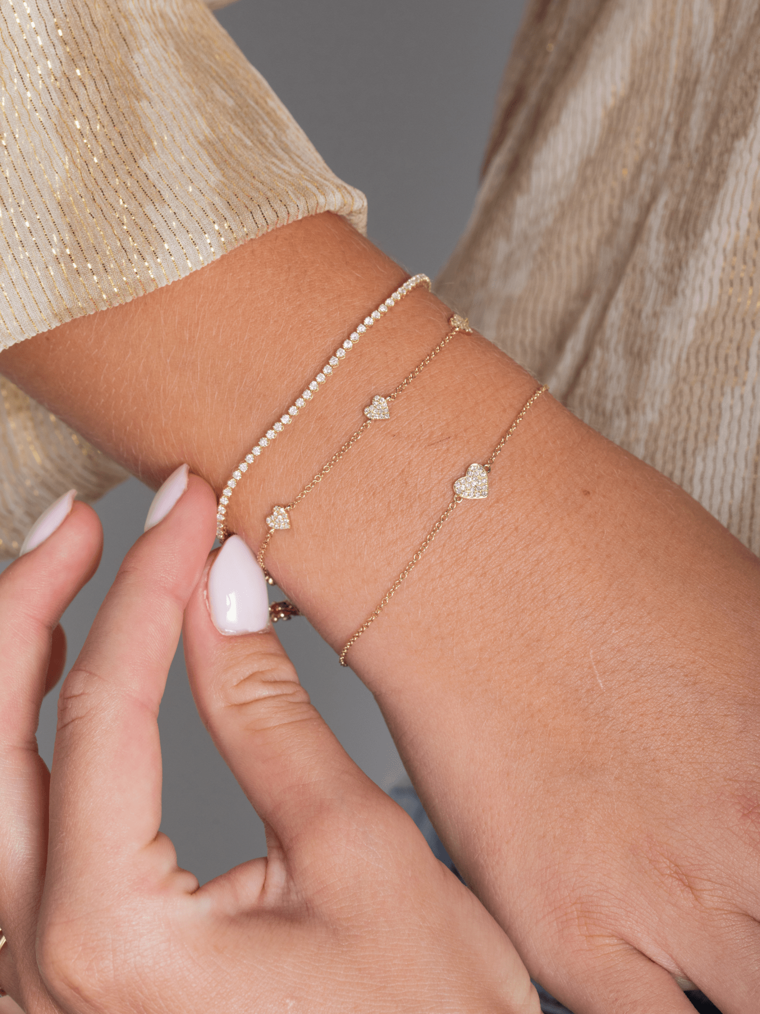 Diamond heart bracelet gold deals