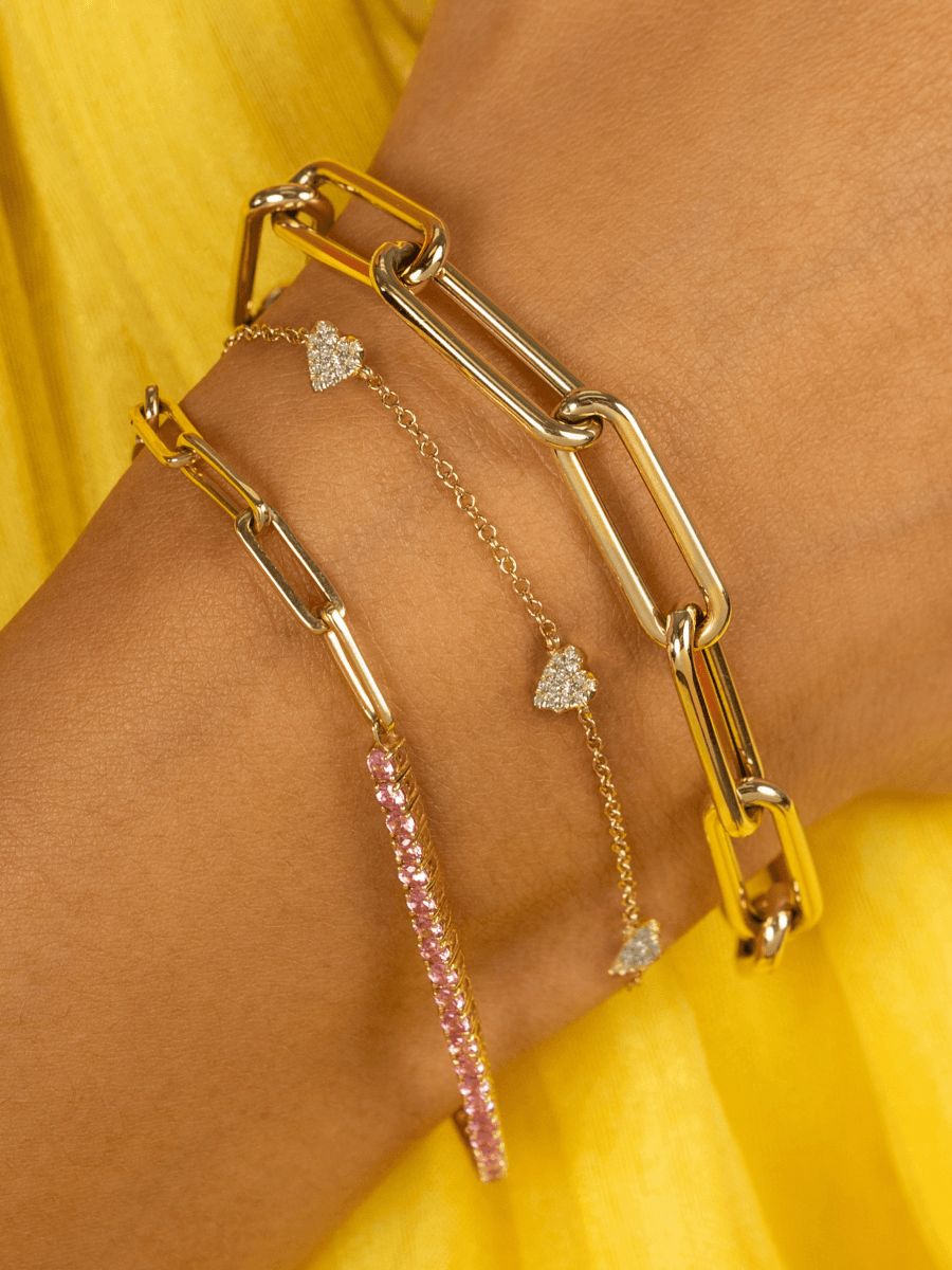 Hallie Diamond Heart Bracelet 14K LeMel