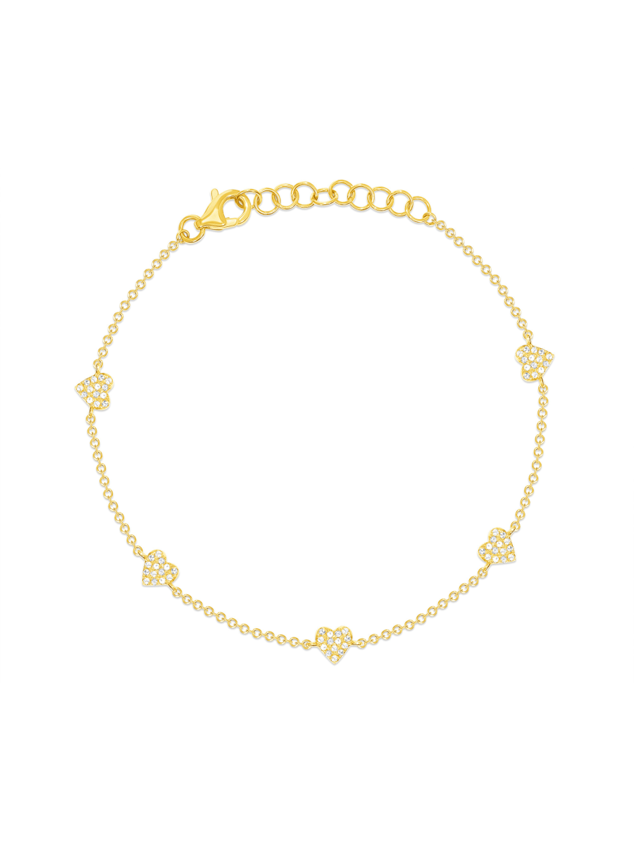 Hallie Diamond Heart Bracelet 14K - LeMel