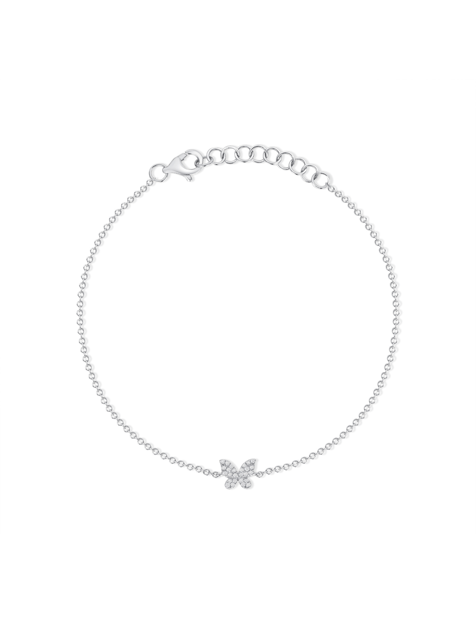 Hallie Diamond Single Butterfly Bracelet 14K - LeMel