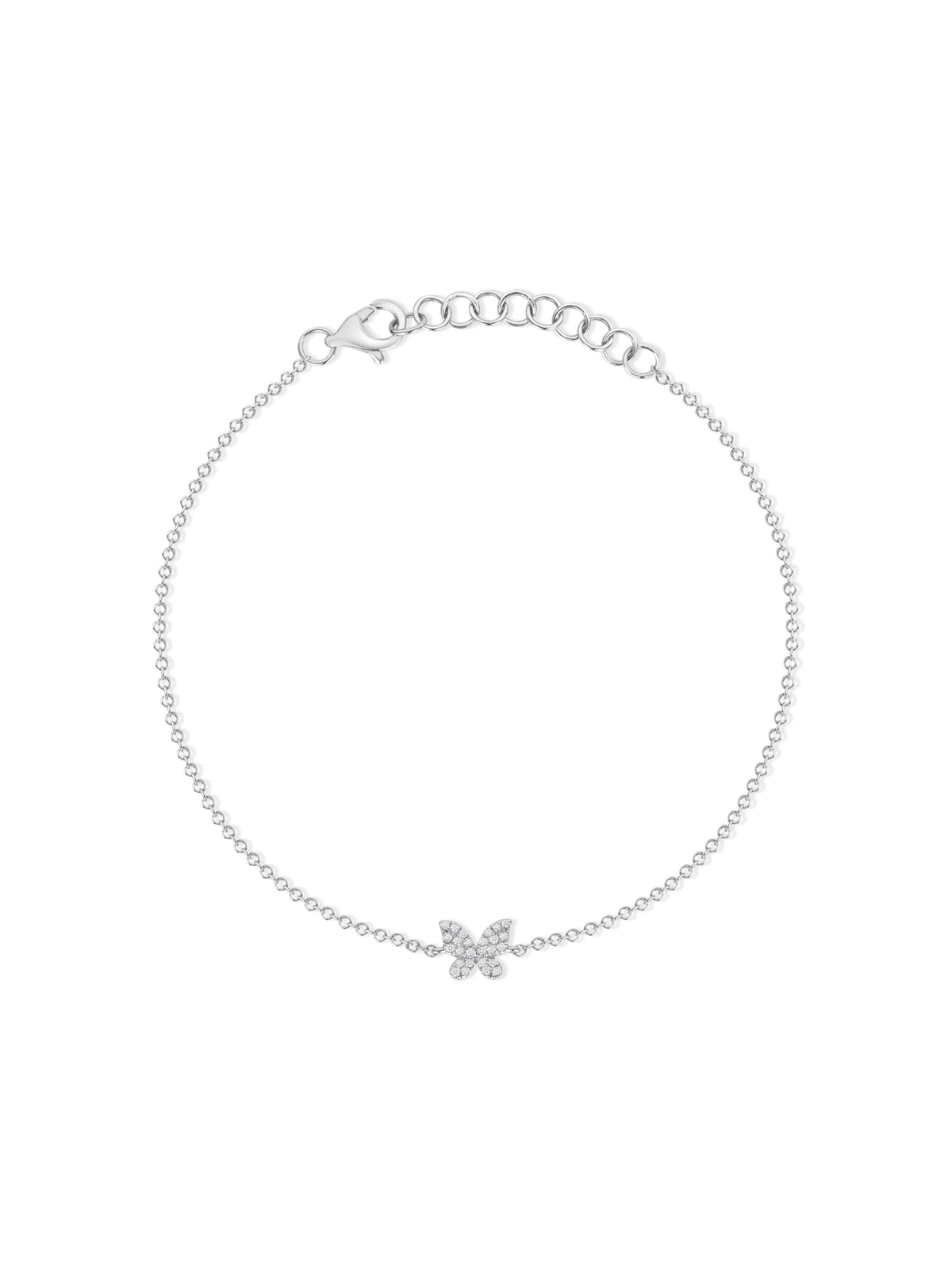Hallie Diamond Single Butterfly Bracelet 14K - LeMel