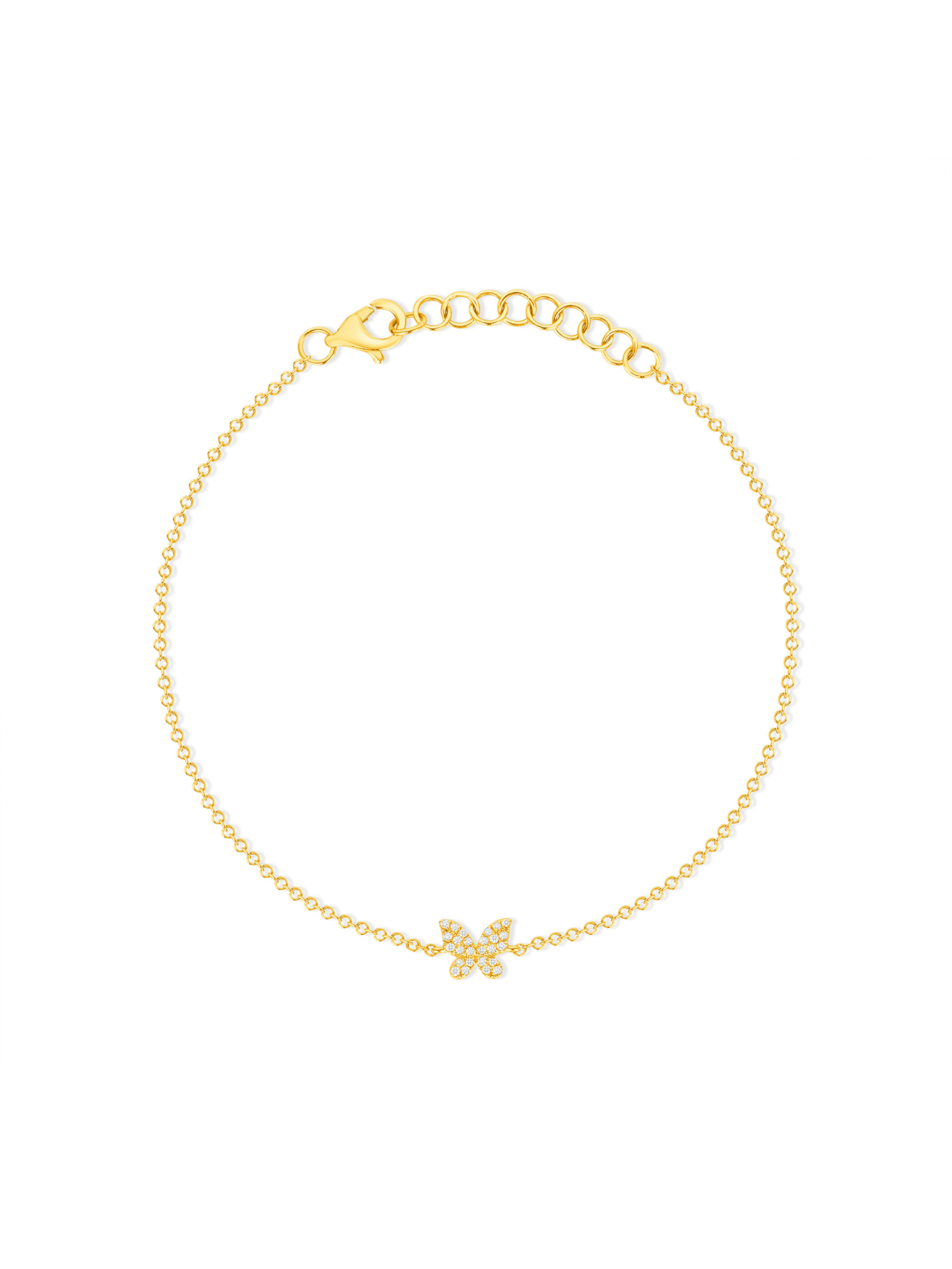 Hallie Diamond Single Butterfly Bracelet 14K - LeMel
