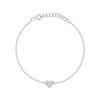Hallie Diamond Single Heart Bracelet 14K - LeMel