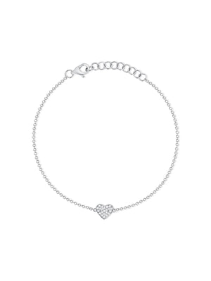 Hallie Diamond Single Heart Bracelet 14K