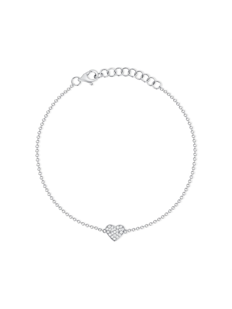 Hallie Diamond Single Heart Bracelet 14K