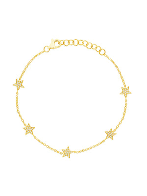 Hallie Diamond Star Bracelet 14K