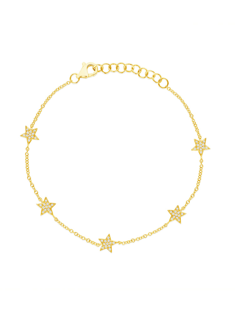 Hallie Diamond Star Bracelet 14K