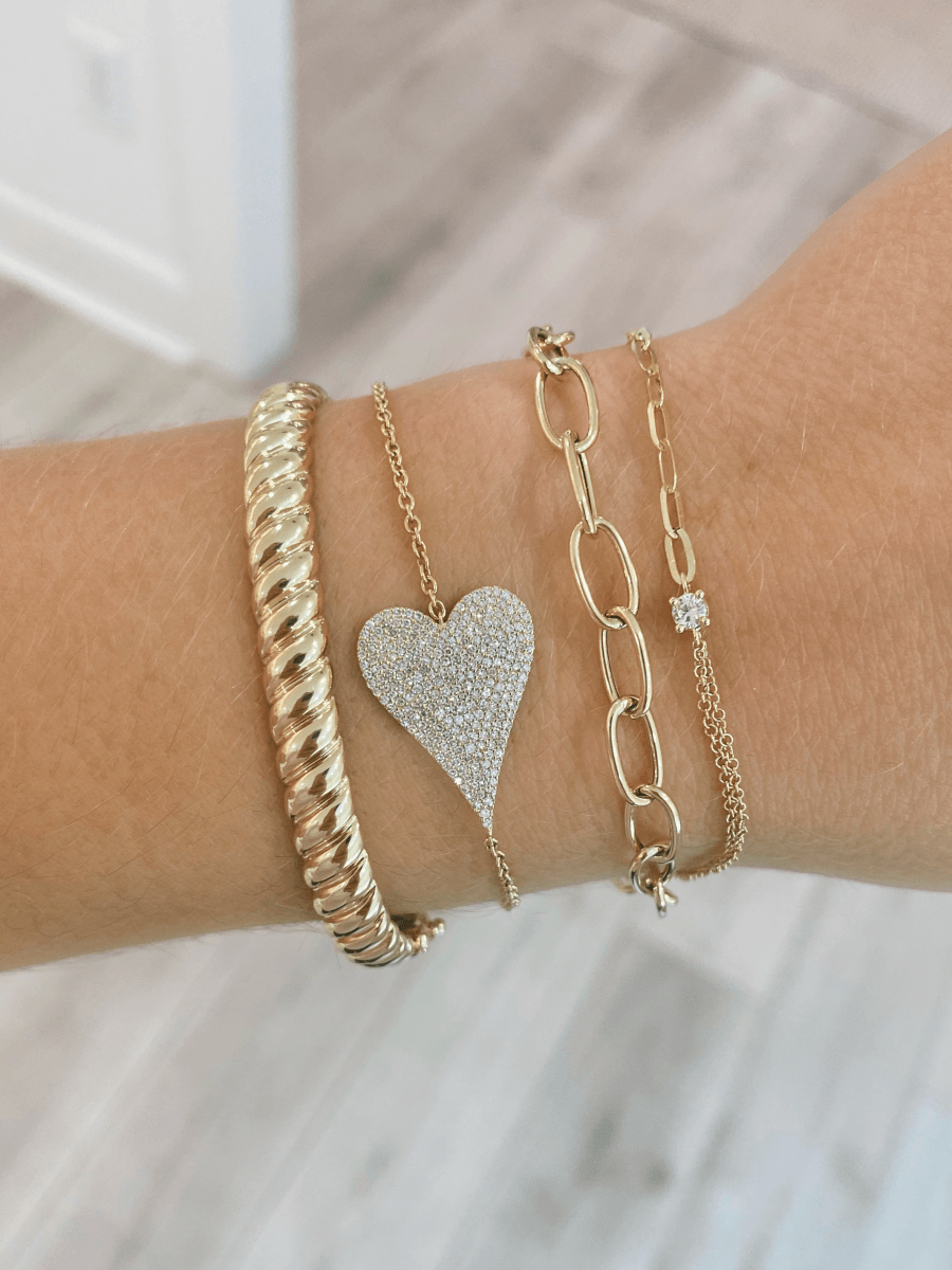 Hannah Diamond Heart Bracelet 14K LeMel