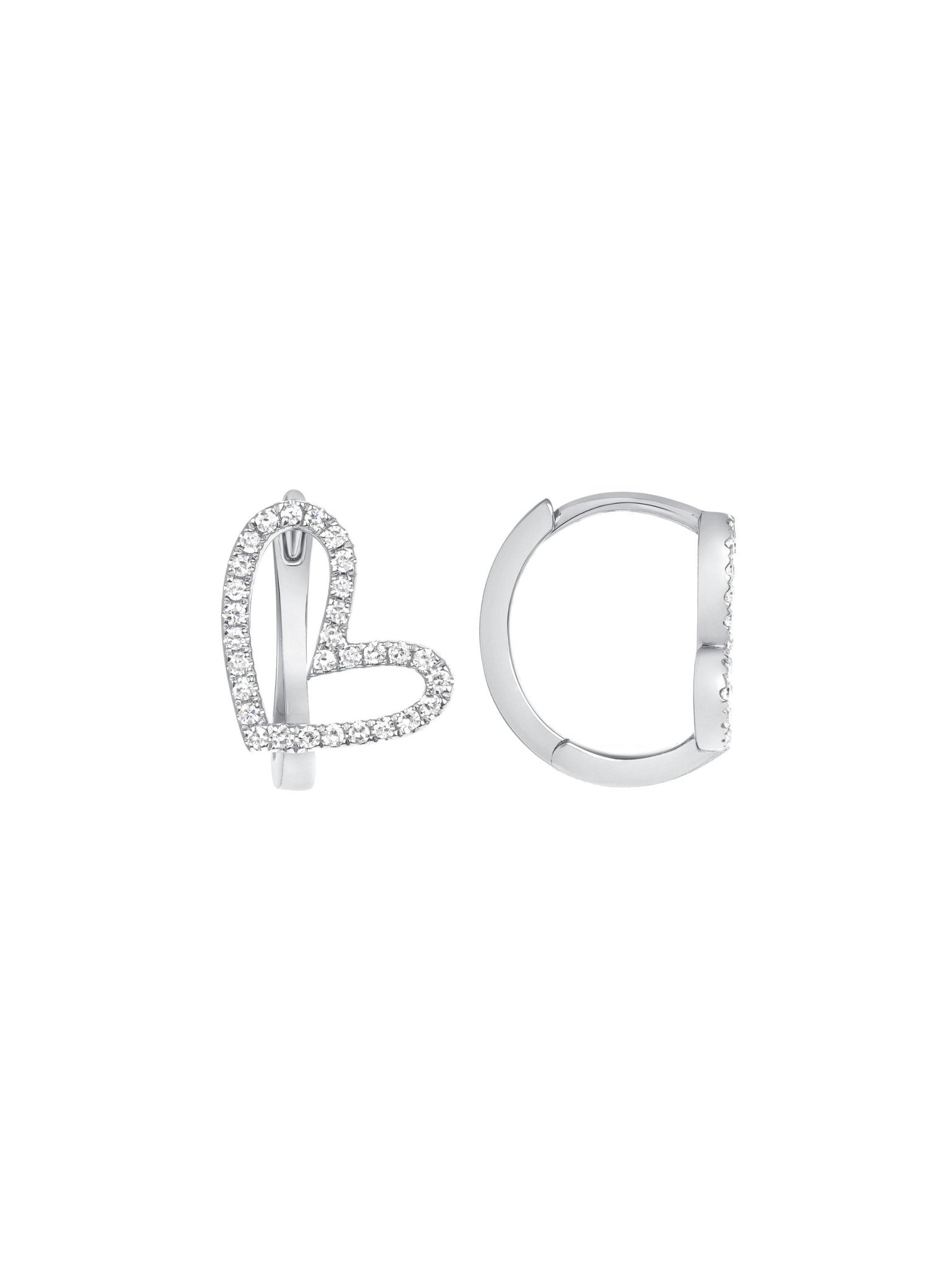 Hailey Heart Huggie Earrings 14K - LeMel