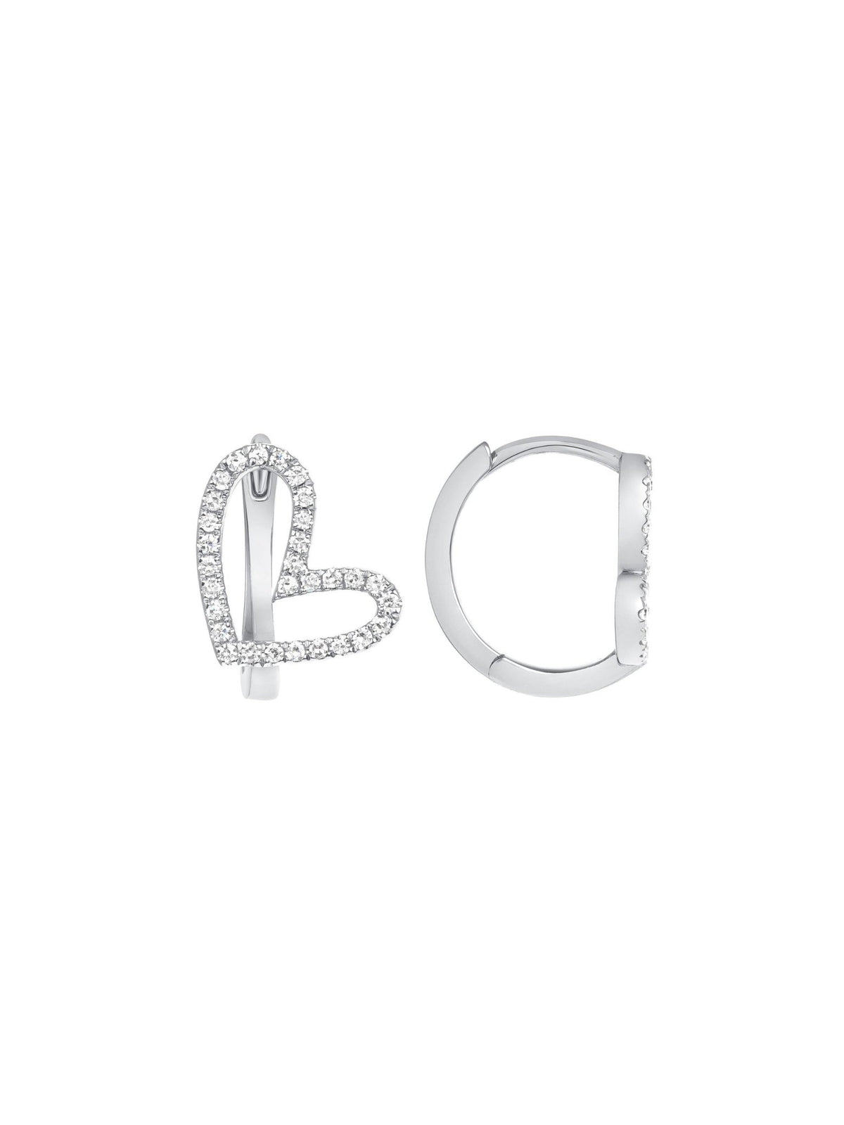 Hailey Heart Huggie Earrings 14K - LeMel