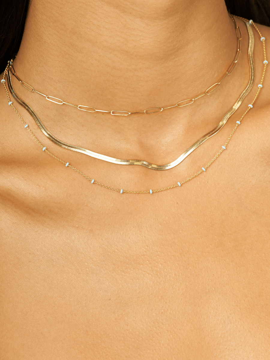 Herringbone sales snake necklace