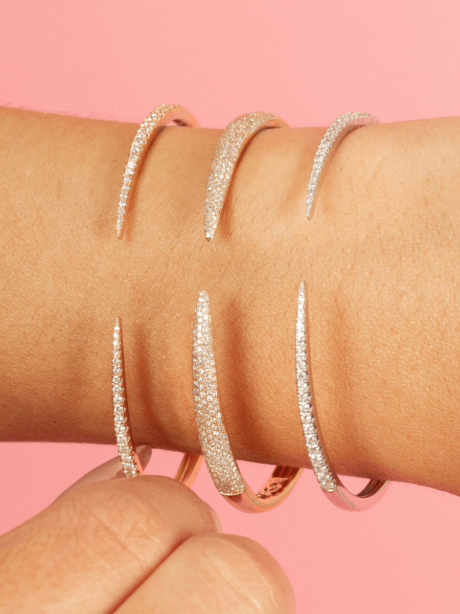 Jen Diamond Claw Cuff Bangle 14K LeMel