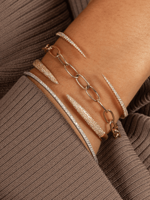 Jen Diamond Claw Cuff Bangle 14K