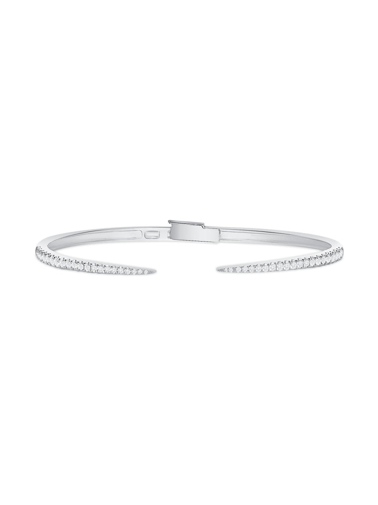 Jen Thin Diamond Claw Cuff Bangle 14K