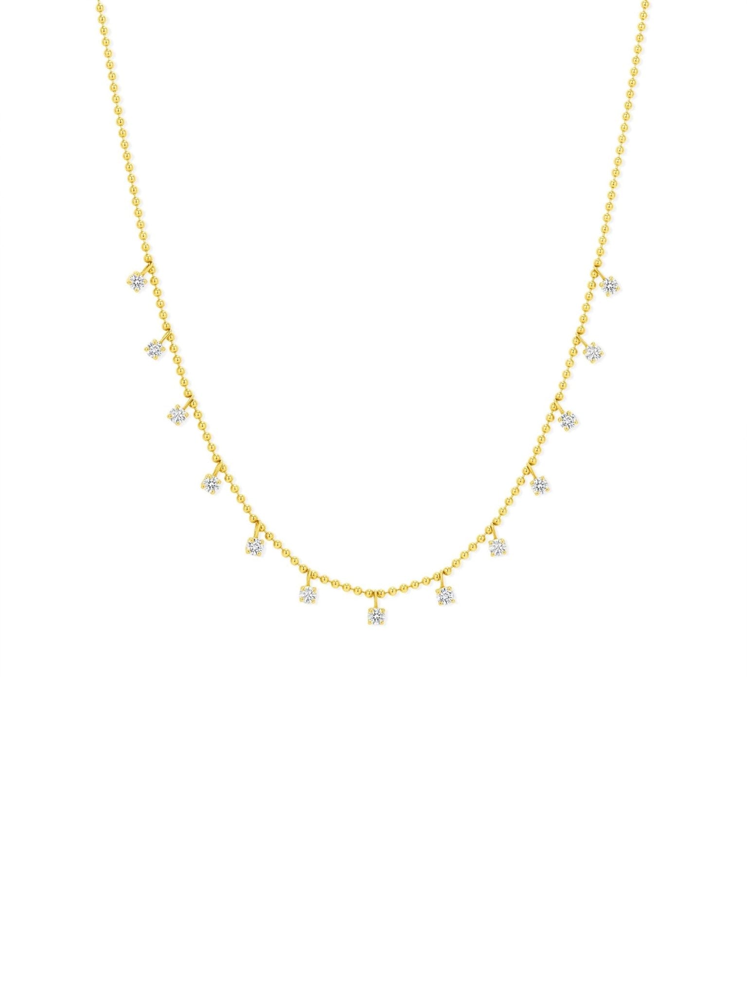 Solid White Gold Floating Diamond Necklace | Lily & Roo | Wolf & Badger