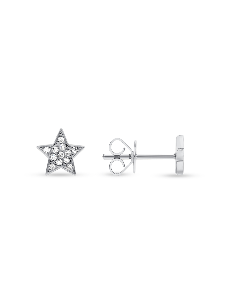 White gold star stud earrings deals
