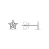 Gold star earring with diamonds and 14K white gold on white background