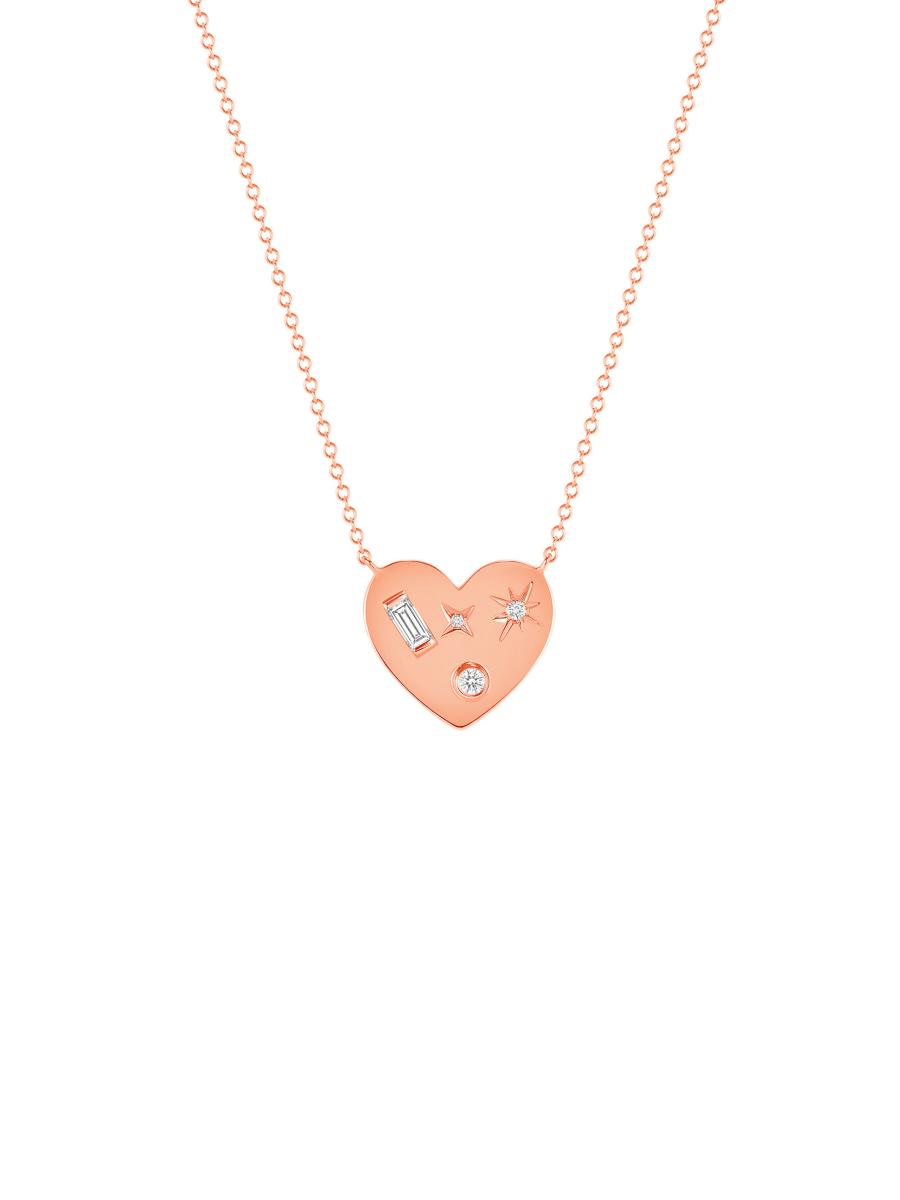 Kara Diamond Heart Necklace 14K - LeMel