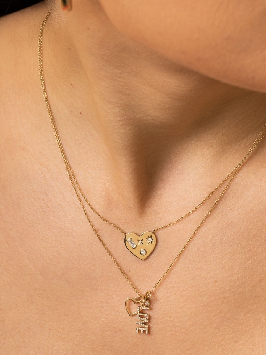 Kara Diamond Heart Necklace 14K - LeMel