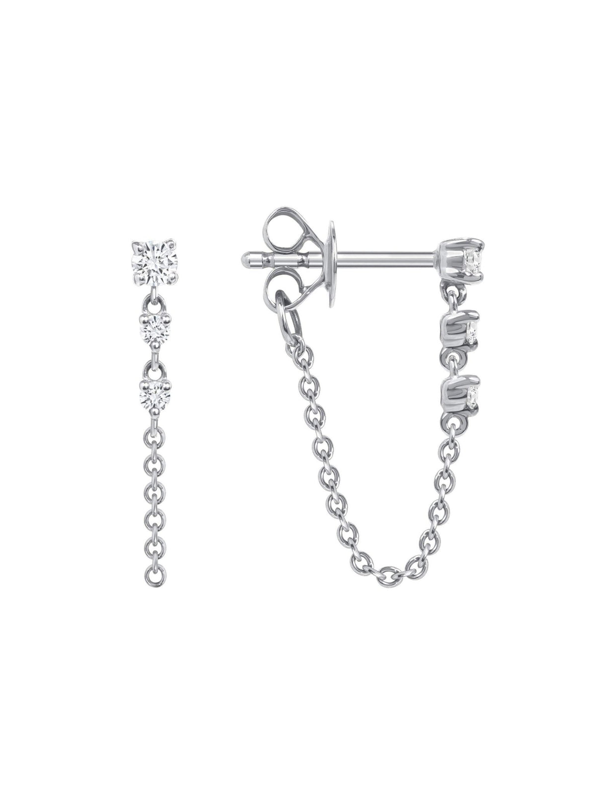 Kelly Diamond Chain Earring 14K - LeMel