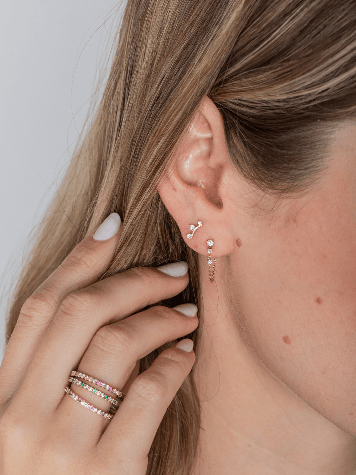 Kelly Diamond Chain Earring 14K - LeMel