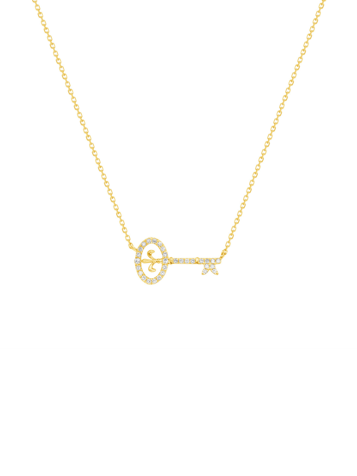 Key Diamond Necklace 14K - LeMel